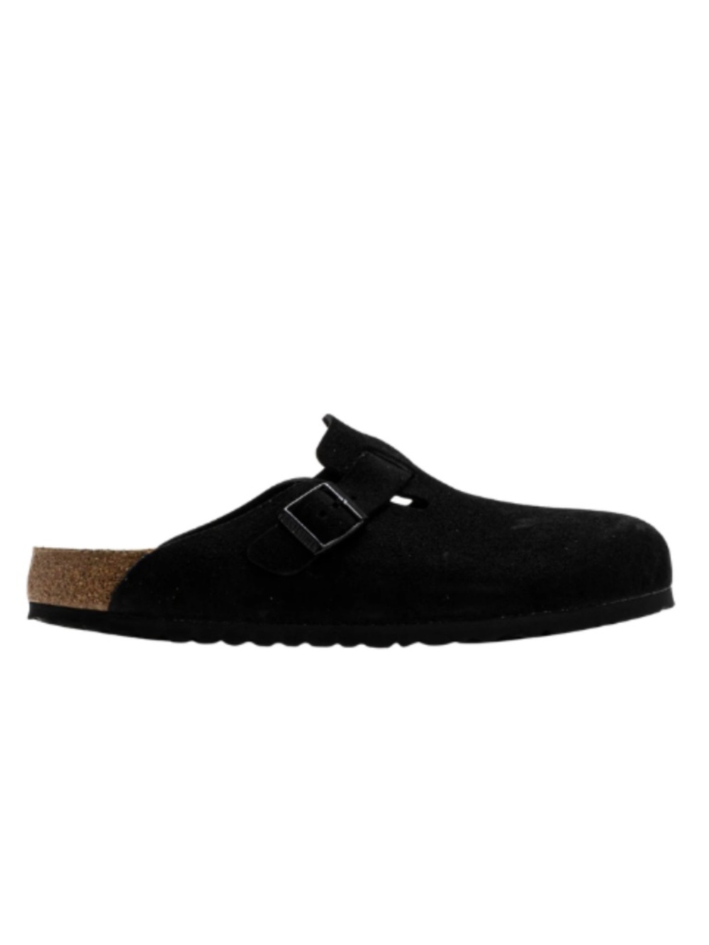 Birkenstock Boston Braided Clogs. Suede Black. 0660471